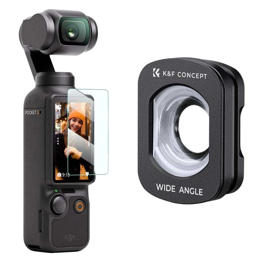 K&amp;f Concept 磁性廣角濾鏡適用於 DJI Osmo Pocket 3 配件保護運動相機鏡頭
