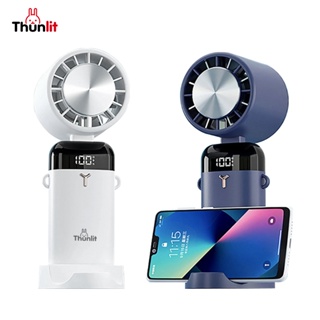 Thunlit 便攜式個人風扇 LED 顯示屏靜音強力 USB 迷你渦輪手持散熱風扇 3600mAh 大容量電池