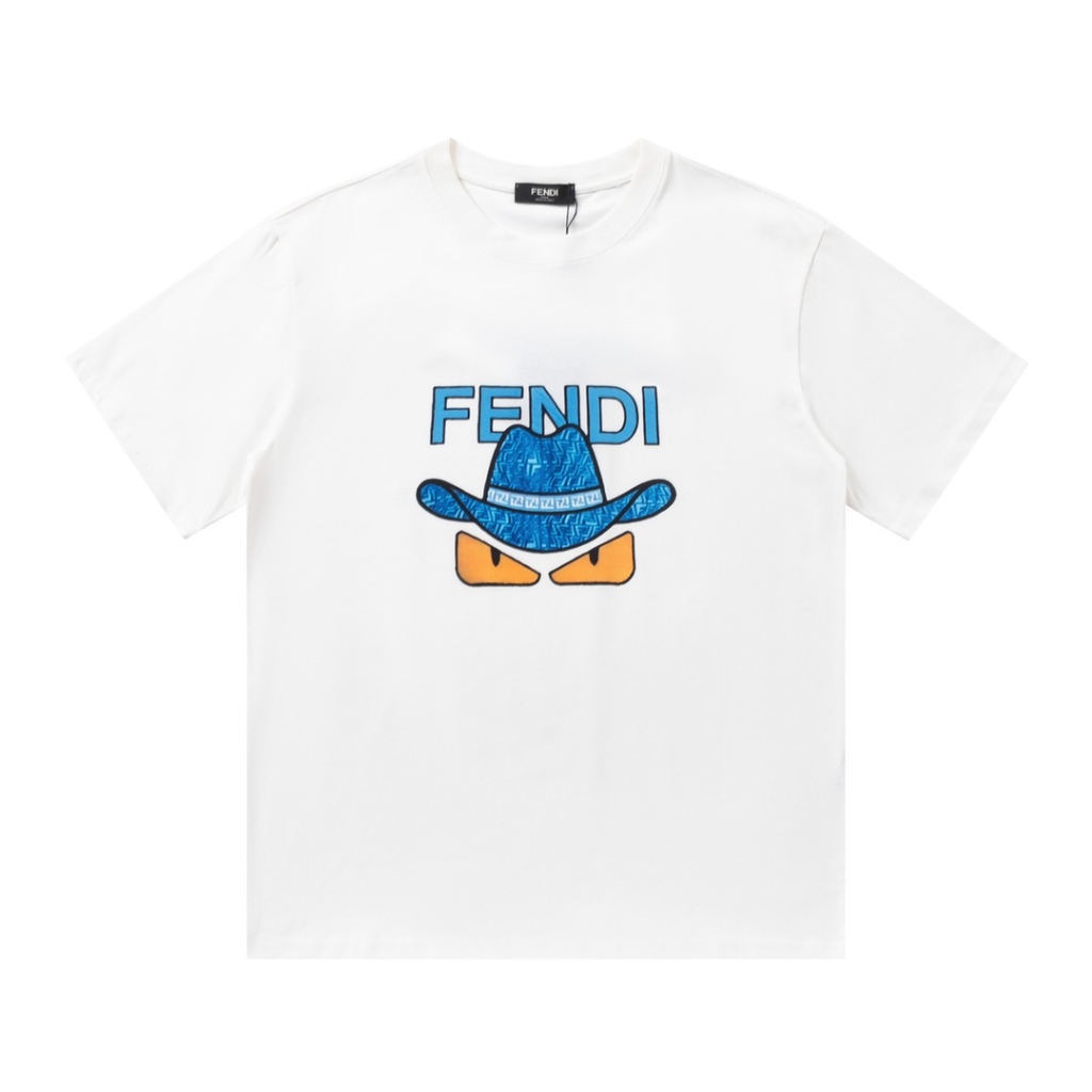 Fendi/芬迪新款卡通小怪獸印花T恤短袖男女同款