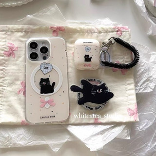 全新 AirPods Pro 1 2 3 Case Earpods 外殼 iPhone ins 可愛波點白黑貓帶掛繩