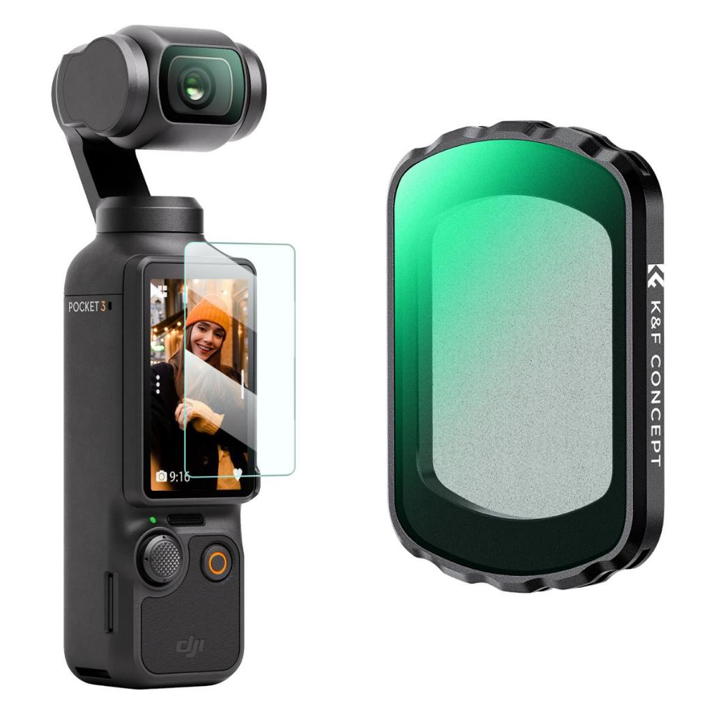 K&amp;f Concept 磁性黑霧 1/2 濾鏡,適用於 DJI Osmo Pocket 3,黑色擴散創意霧影院效果濾鏡