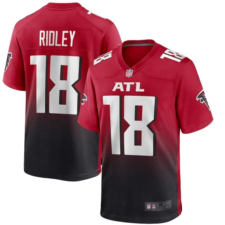 潮流NFL亞特蘭大獵鷹Atlanta Falcons橄欖球服18號Calvin Ridley球衣男