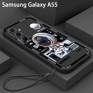 SAMSUNG 適用於三星 Galaxy A55 手機殼時尚品牌卡通機械太空宇航員手機殼防震軟 TPU 保護套
