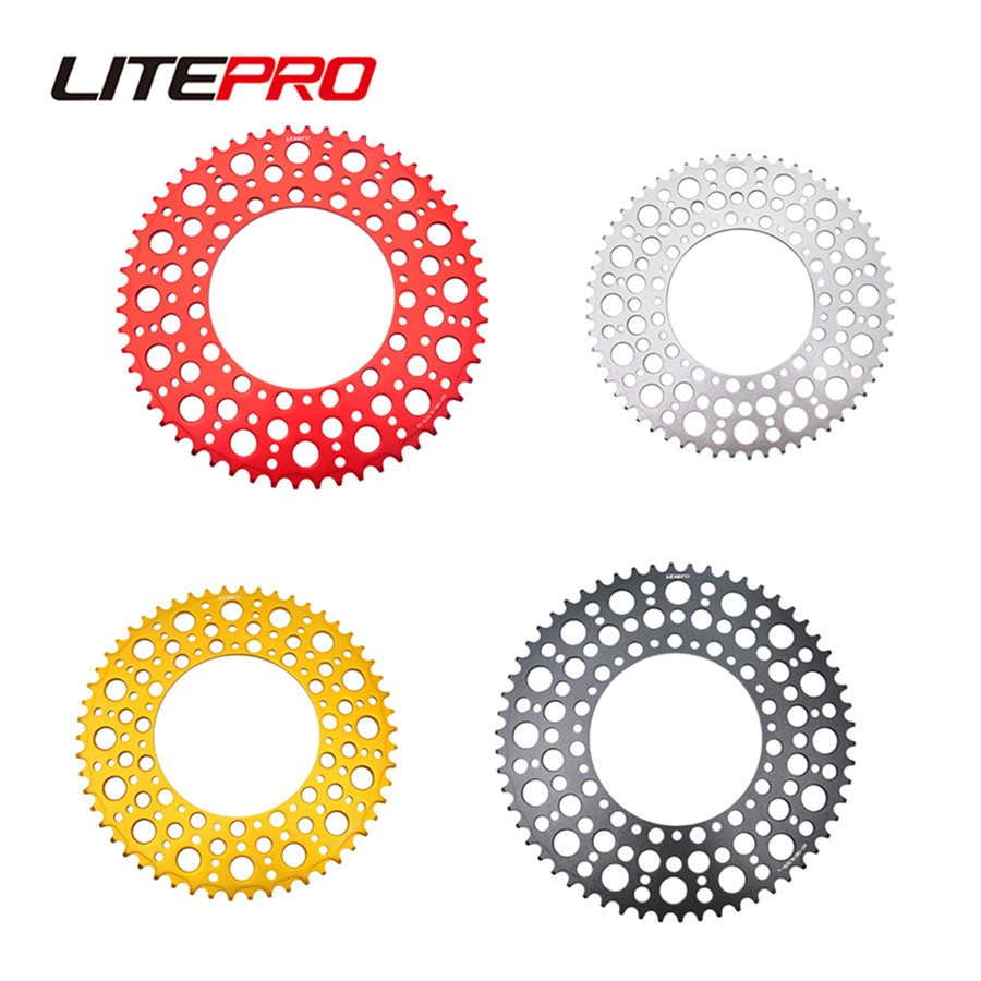 Litepro 星空正反齒鏈輪 58/56/54T 曲柄組折疊自行車合金 130BCD 鏈輪適用於 Brompton