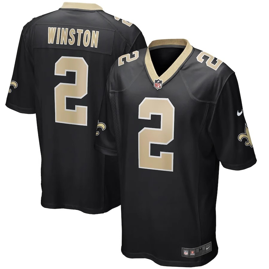 户外NFL新奧爾良聖徒ew Orleans Saints橄欖球服2號Jameis Winston刺繡球衣