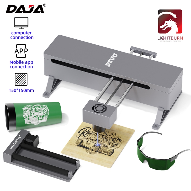 Daja DJ7 5W 激光雕刻機雕刻智能簡單迷你打印木打印金屬切割桌面標籤打印機
