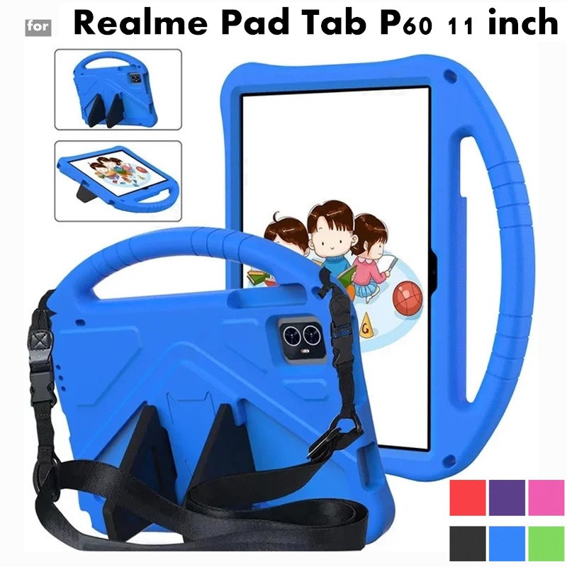 Eva 便攜式防震兒童安全手柄支架平板電腦保護套適用於 Realme 平板電腦 P60 11 英寸保護套