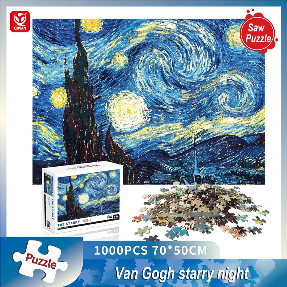 梵高星夜益智世界名畫系列,益智莖玩具,兒童玩具(1000pcs)