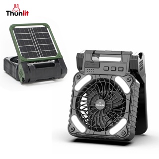 Thunlit 便攜式太陽能風扇滅蚊太陽能戶外風扇帶 7800mAh 大容量電池和小夜燈