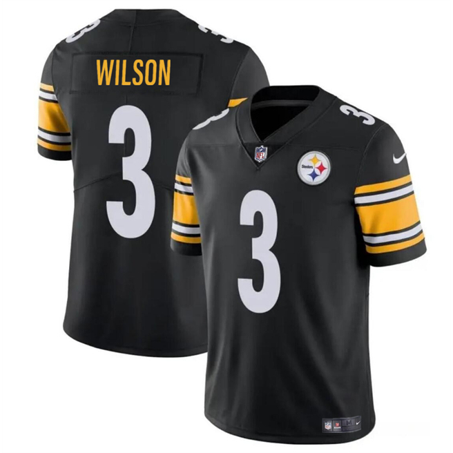 WILSON 男式 NFL 匹茲堡鋼人隊拉塞爾威爾遜黑色限量美式足球比賽球衣
