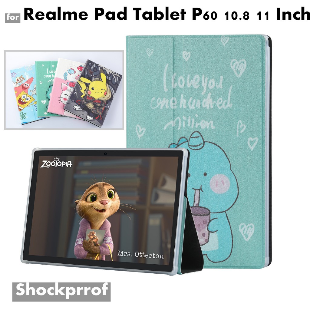 適用於 Realme Pad 平板電腦 P60 10.8 11 英寸保護套 Filp 皮革防震矽膠保護套支架保護套
