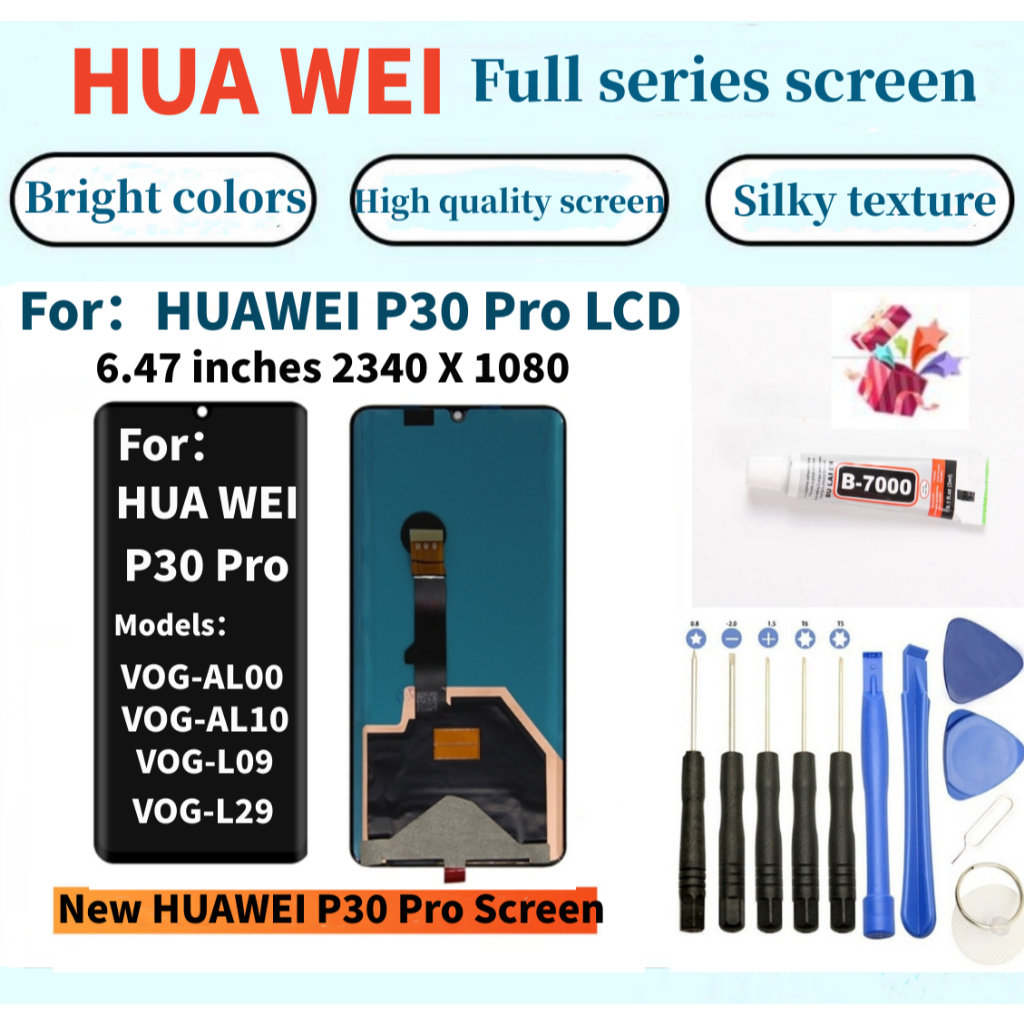 全新華為螢幕 適用於 HUAWEI P30 Pro LCD Huawei VOG-AL00 VOG-L09 P30 PO