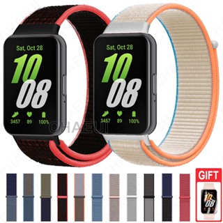 適用於Galaxy Fit3 錶帶 Galaxy Fit 3 尼龍錶帶 透氣表環 魔術貼錶帶 運動錶帶