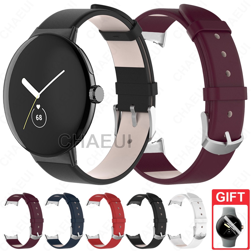 適用於 Google Pixel Watch 2 皮革錶帶 Pixel Watch 腕帶 真皮錶帶 替換腕帶