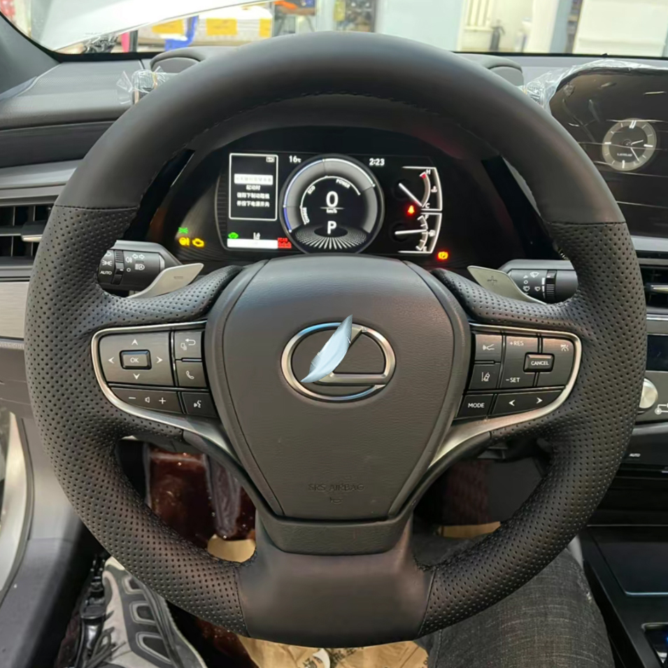 適用Lexus ES250方向盤套18款全包手工縫製ES250原車訂製保護套