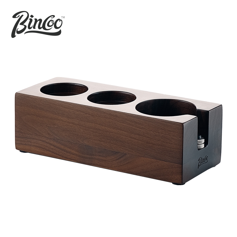 BINCOO 咖啡壓粉座 胡桃木填壓座 布粉神器 壓粉器 咖啡手柄支架 壓粉錘 51/58MM