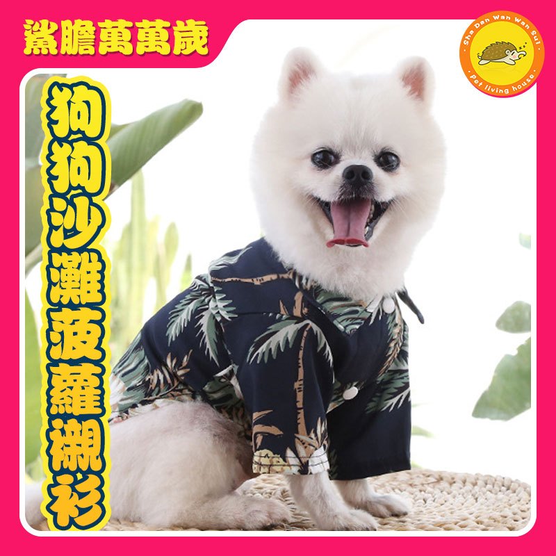 小中型犬沙灘鳳梨襯衫夏威夷寵物透氣狗狗貓咪金毛春夏薄款衣服用品80斤內