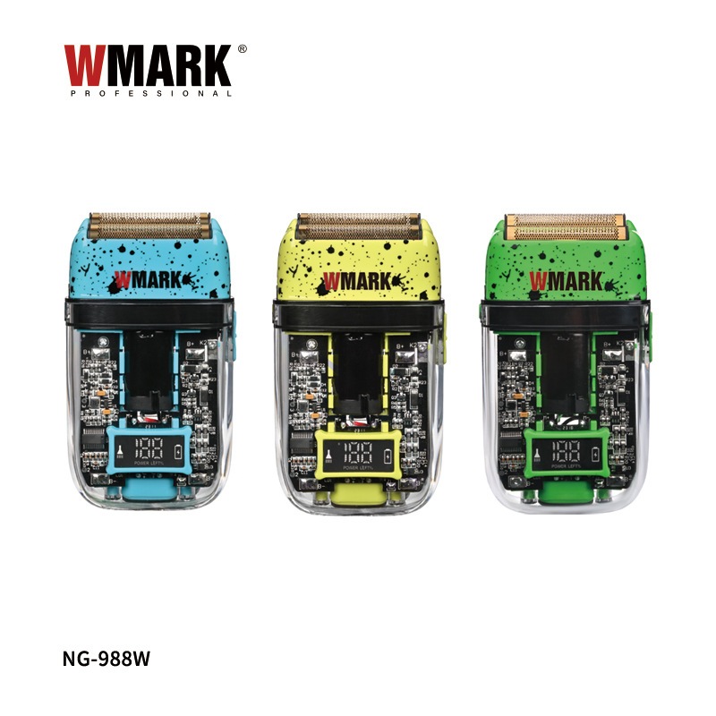 WMARK透明機身鍍鈦刀頭 往復式USB剃鬚刀電動刮鬍刀NG-988W