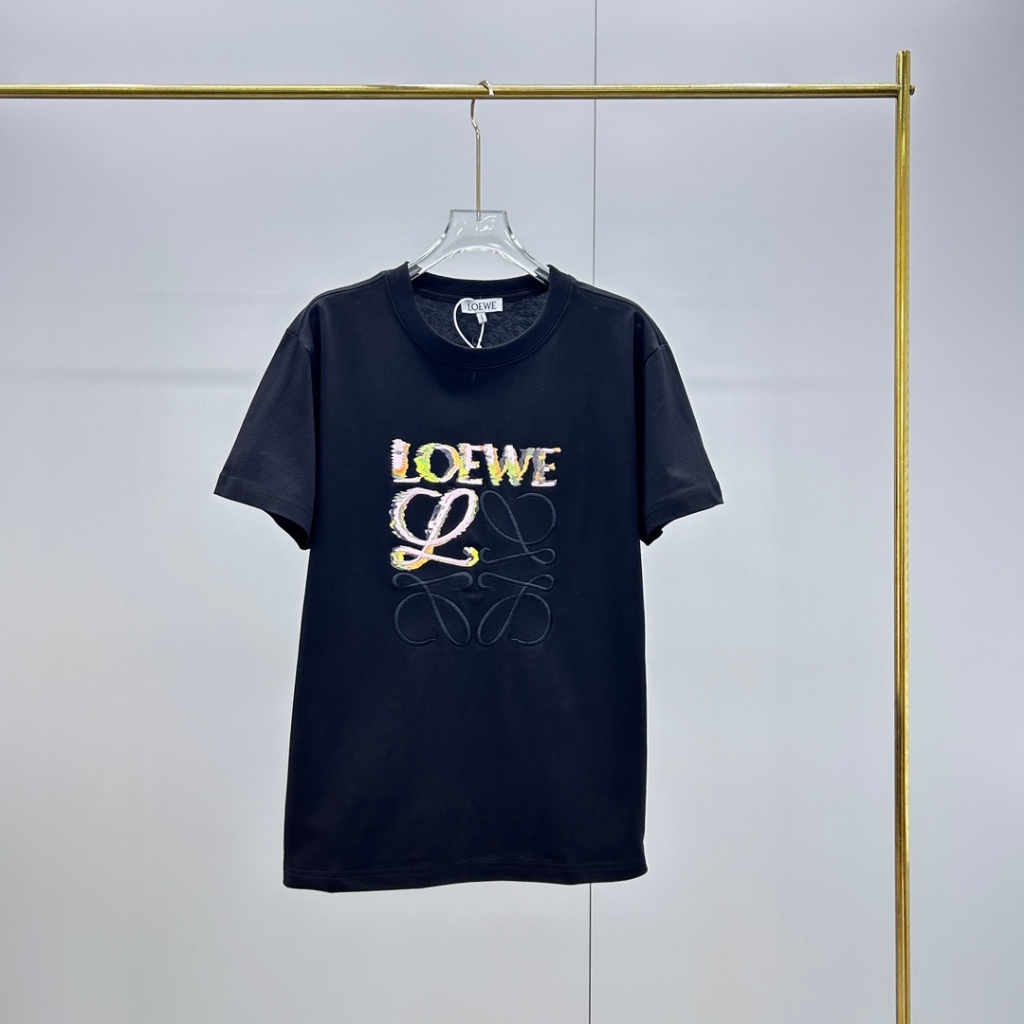 Loewe 羅意威 24SS新款彩色迷幻刺繡塗短袖T恤男女同款