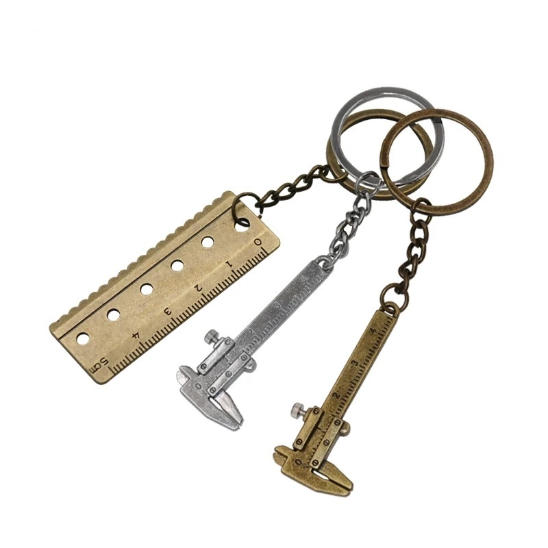 MAZDA BMW 鑰匙扣汽車渦輪鑰匙鏈迷你游標卡尺鑰匙圈汽車造型配件適用於大眾馬自達奧迪寶馬豐田歐寶