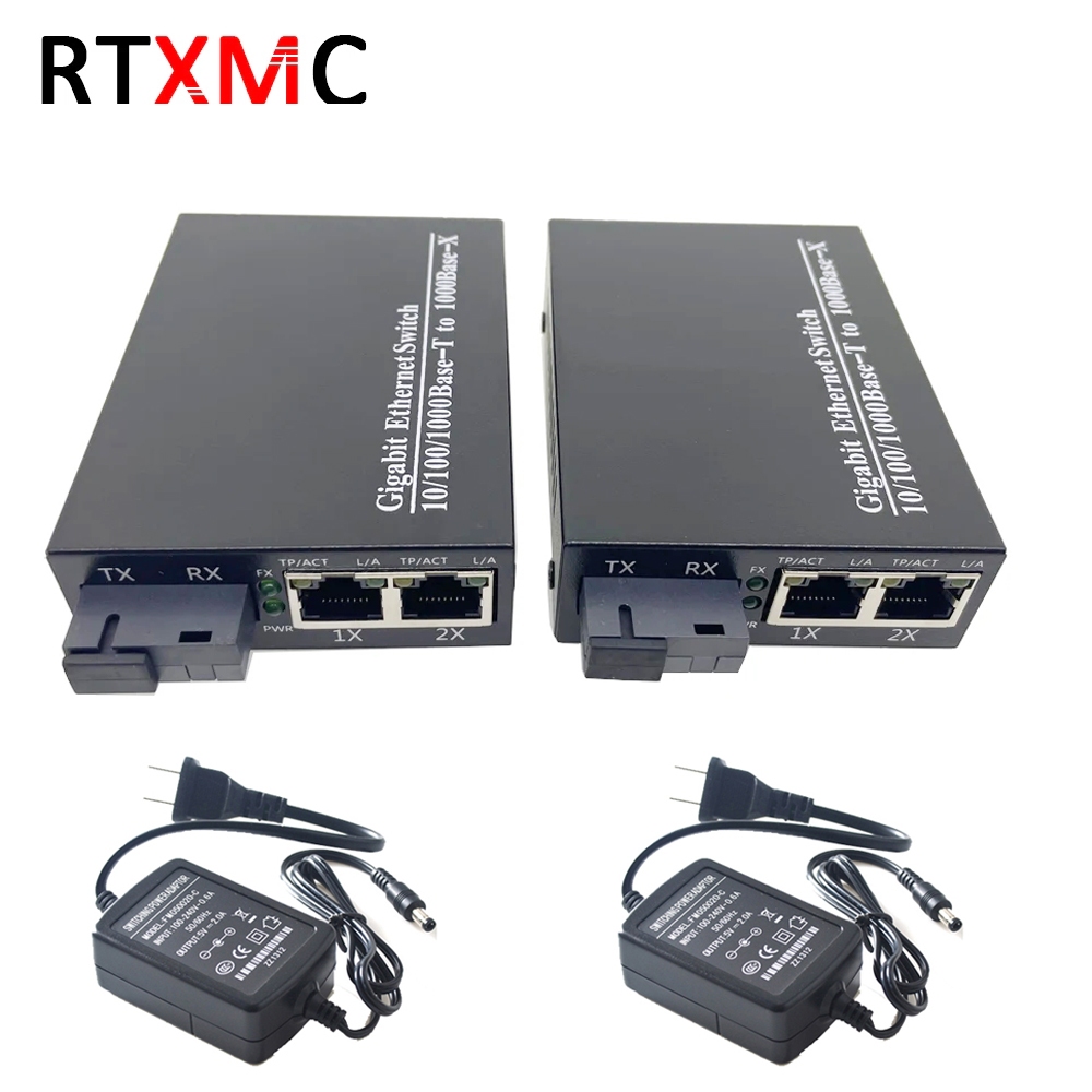 1g2e 1pair 1.25g 光纖轉 2 端口 RJ45 千兆 SFP 迷你媒體轉換器 1000Mbps 千兆光纖媒