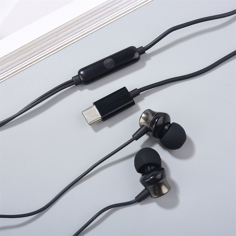 MOTOROLA 摩托羅拉 USB C 型入耳式有線耳機控制高保真耳機帶麥克風,適用於 Moto Edge 40 30