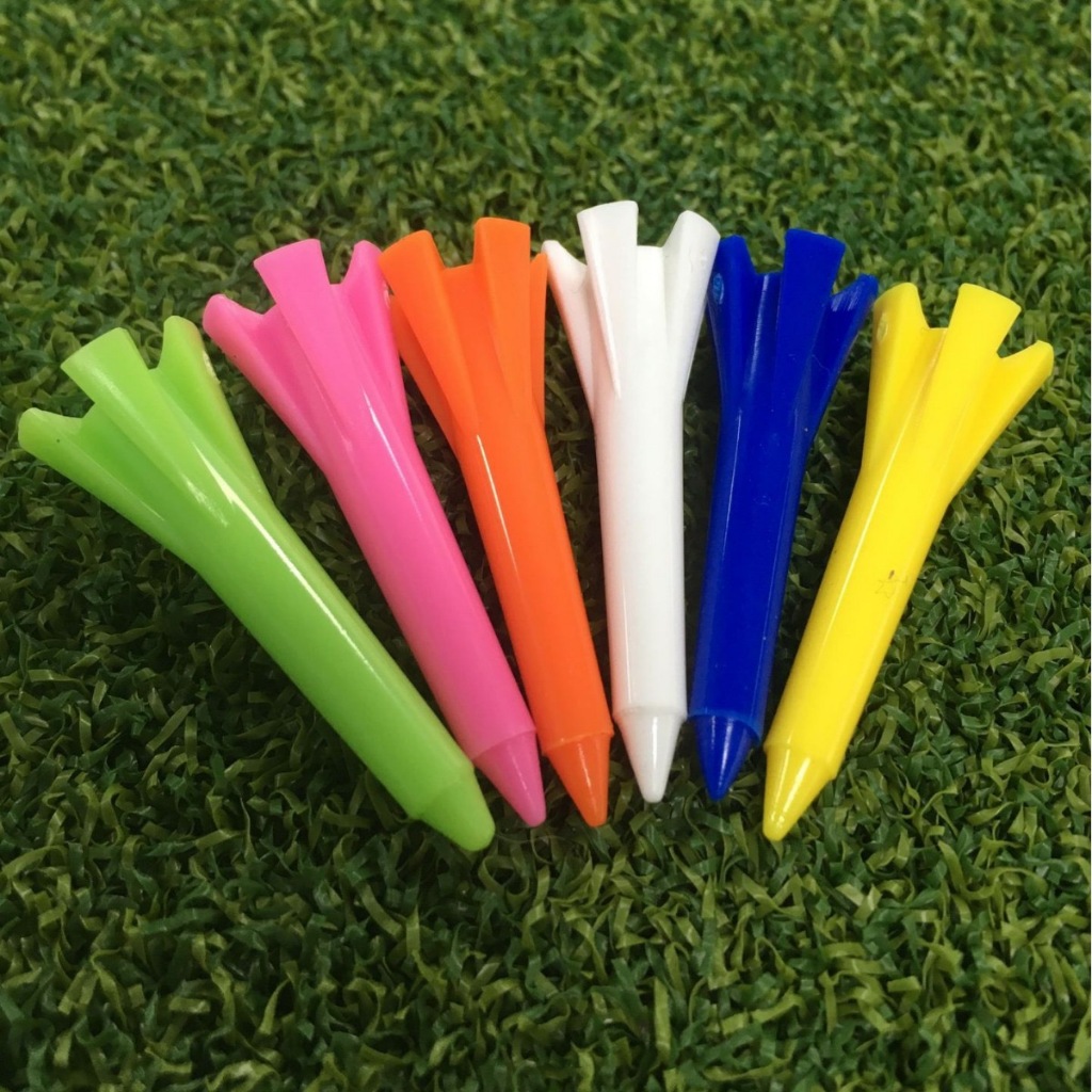 50支裝 短版38mm高爾夫球釘 塑膠球釘彩色 Golf Tees 高爾夫球座 球託球T 高爾夫用品配件