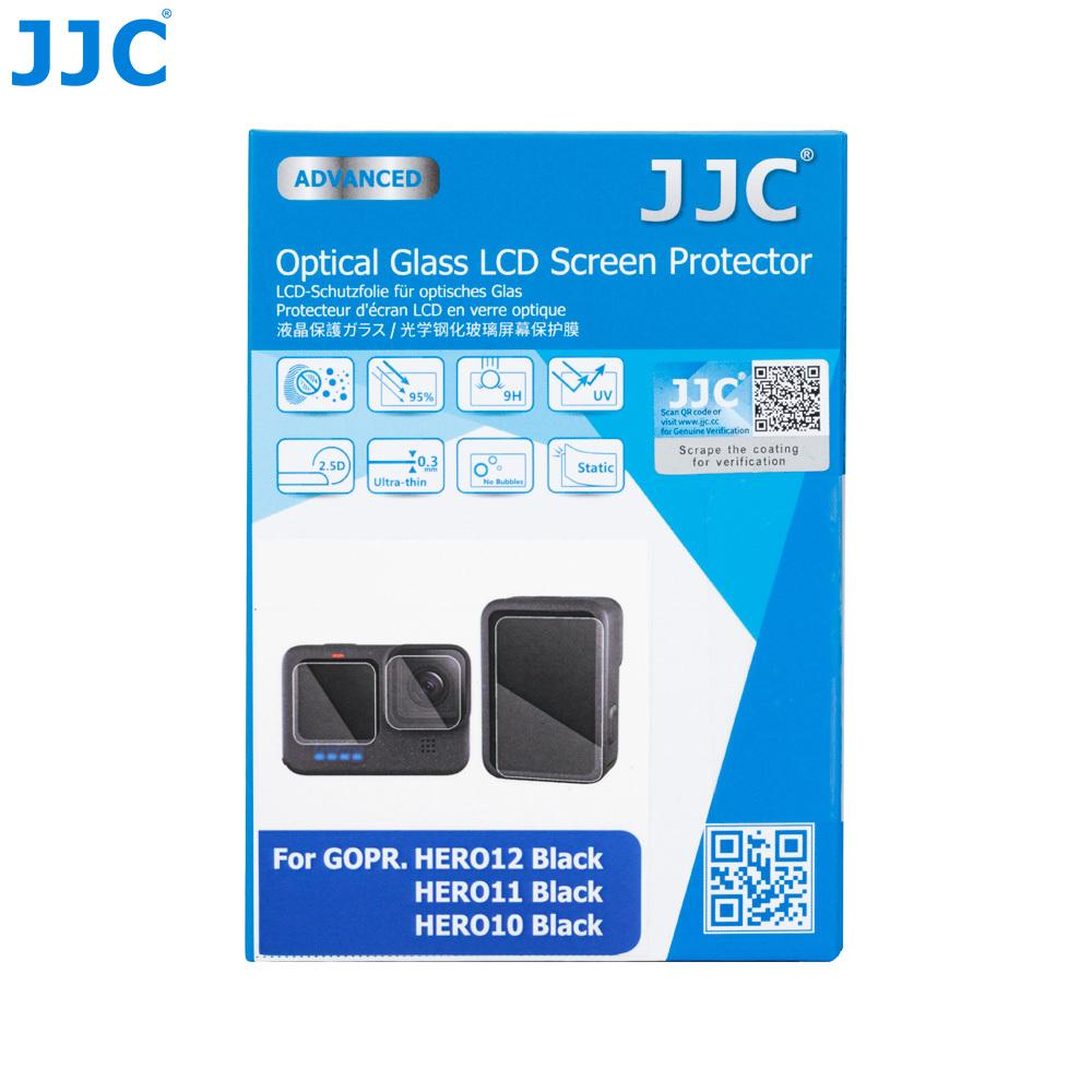 JJC 螢幕保護貼 GoPro HERO 12 11 10 運動相機專用強化玻璃螢幕保護膜