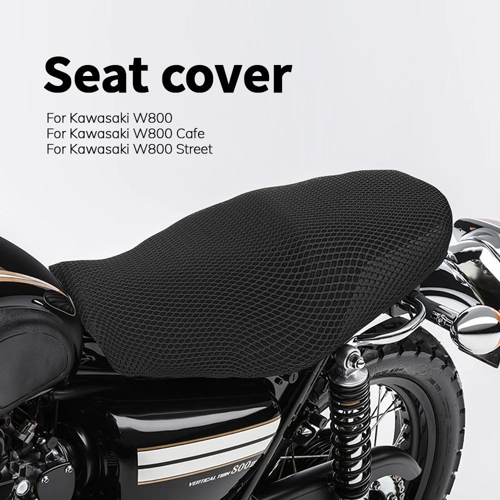 KAWASAKI 摩托車防滑 3D 網布座套透氣防水墊適用於川崎 W800 W 800 Cafe Street