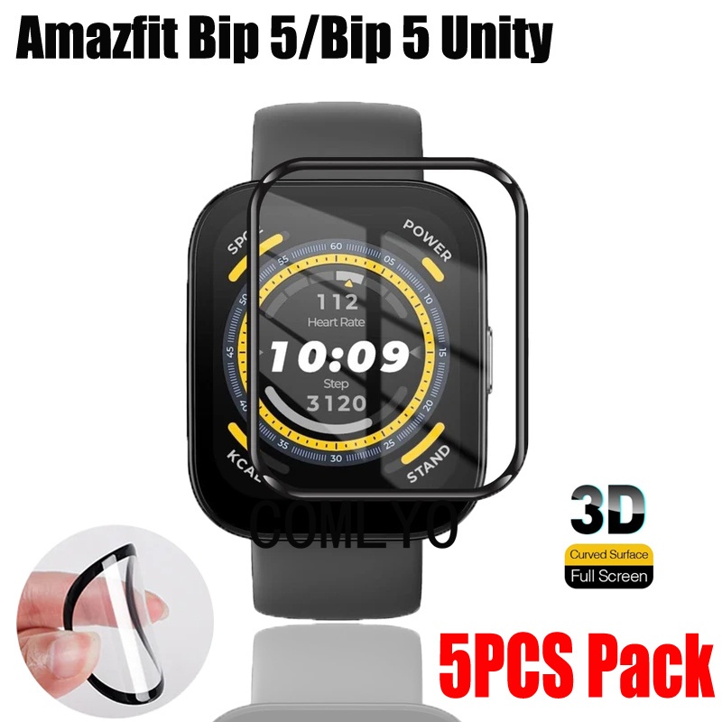 適用於 Amazfit Bip 5 /bip5 Unity 智能手錶 3D 屏幕保護膜保護膜曲面軟膜