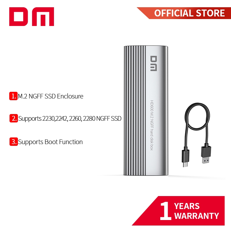 Dm M.2 NGFF SSD 6Gbps 轉 USB 3.1 Type-C 轉換器適配器外殼外殼固態硬盤盒