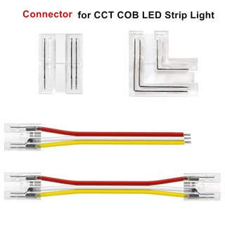 8mm 10mm 3pin CCT COB LED 燈條連接器膠帶燈 L 形 LED 角連接器,用於 SMD COB 燈