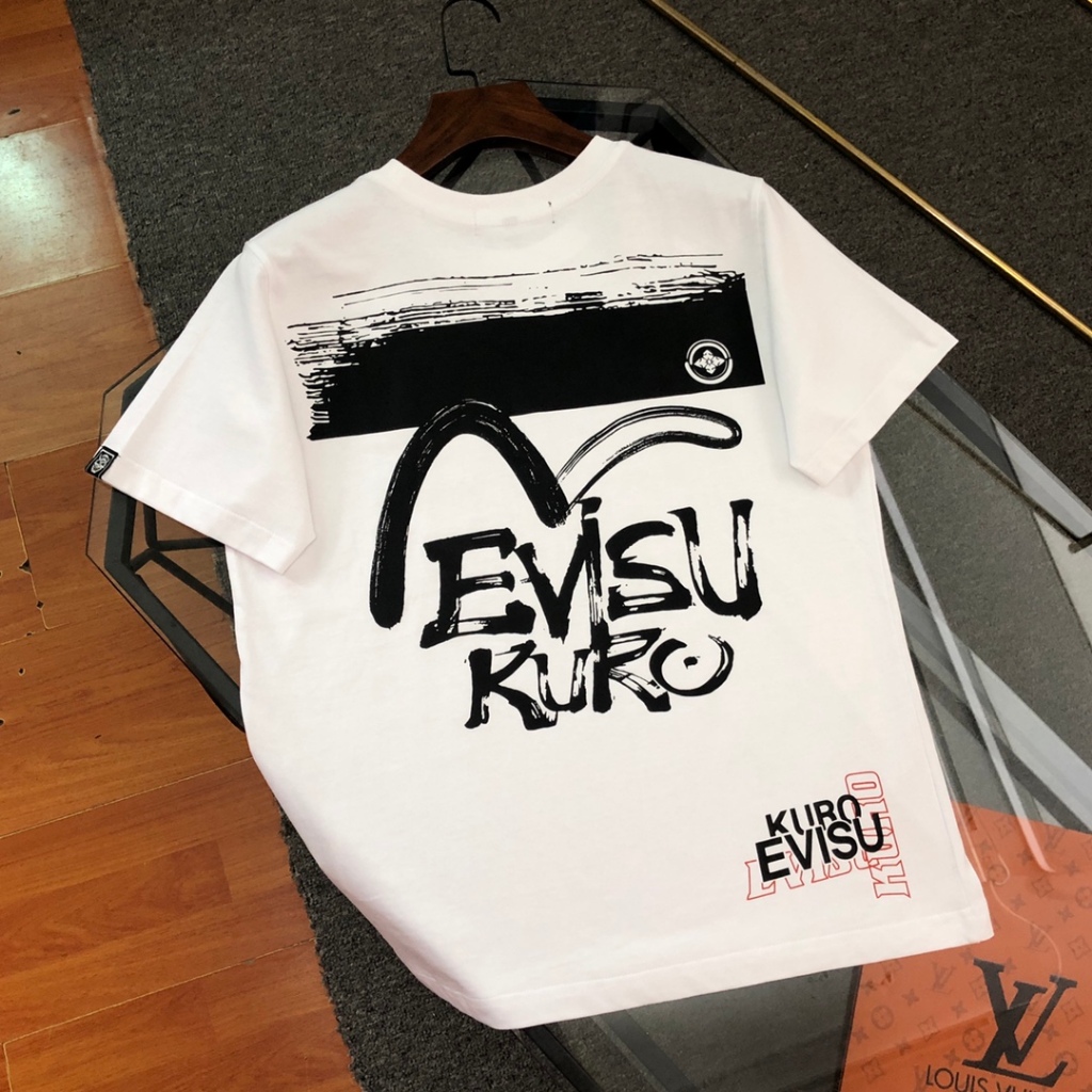 日本 Evisu 福神  2024新款手刷式海鷗標誌印花短袖T恤男女同款
