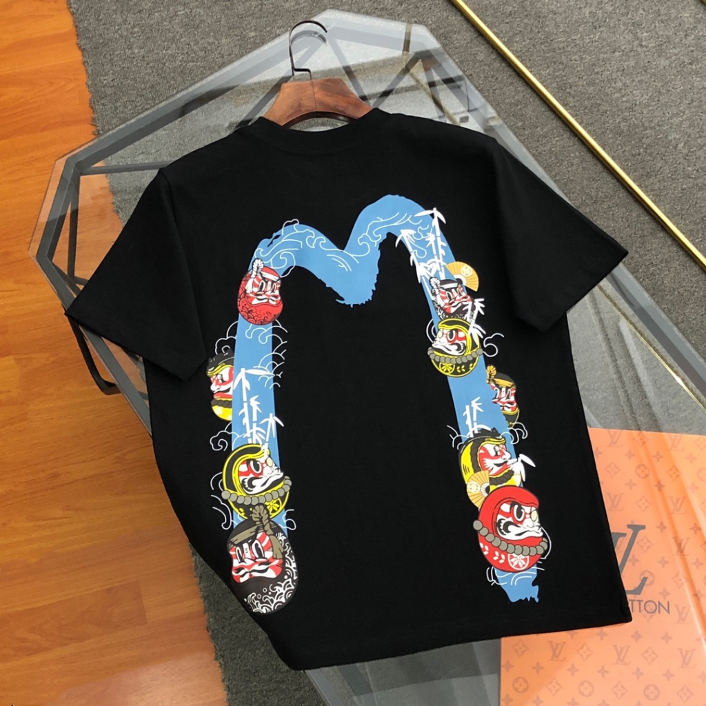日本 EVISU 福神 2024春夏新款男士大M字母達摩短袖T恤