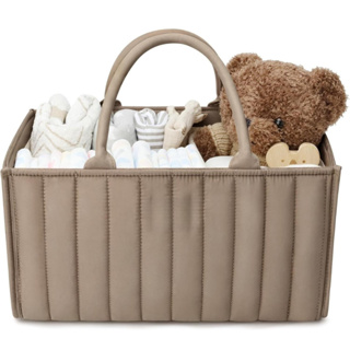 嬰兒尿布盒籃、時尚嬰兒尿布盒收納袋、尿布收納籃 - 新生兒沐浴清單和嬰兒必備品的嬰兒禮物登記 - 摩卡 B