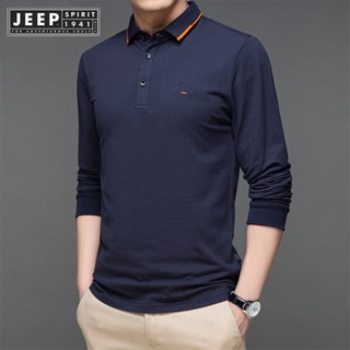 Jeep SPIRIT 1941 ESTD新款長袖T恤百搭中青年純棉POLO衫男上衣