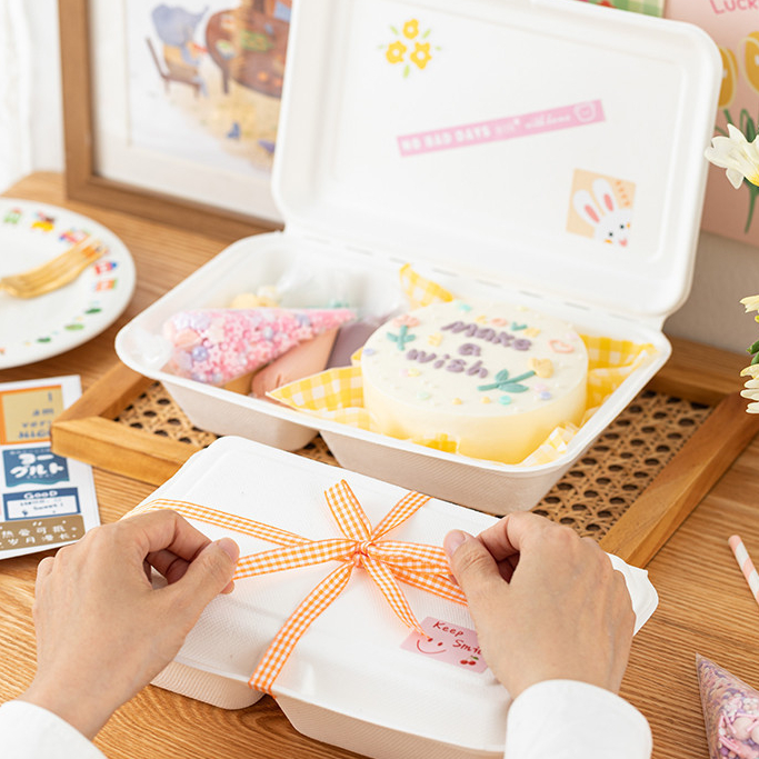 【現貨】【三明治包裝盒】一次性 分隔 便當紙盒子 野餐 甜品 提拉米蘇 三明治 漢堡 蛋糕 包裝 打包盒