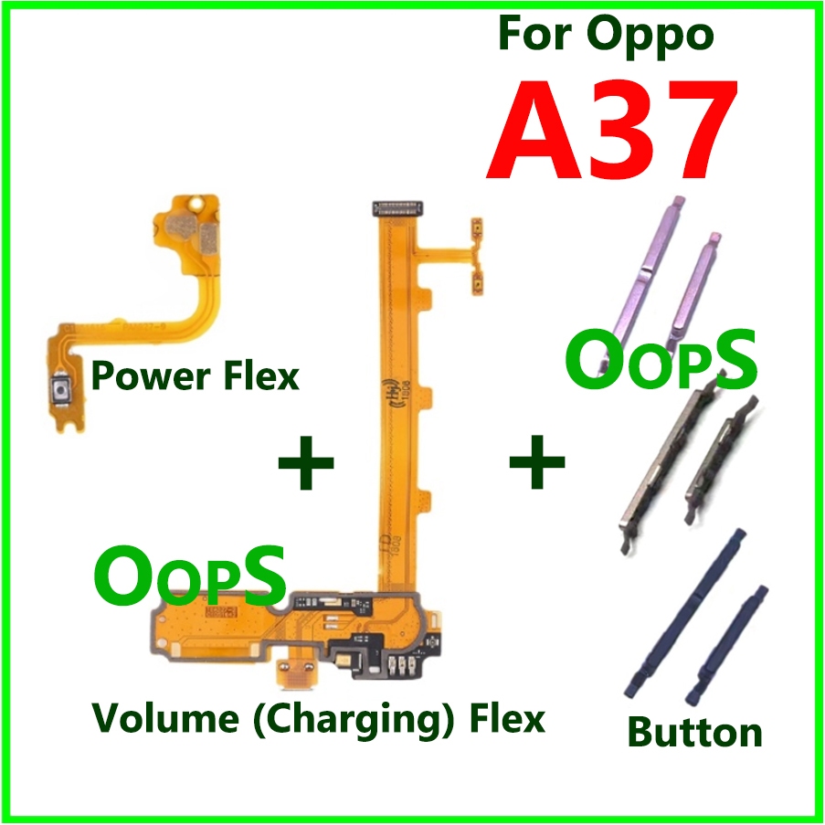 電源音量按鈕 Flex 適用於 OPPO A37 電源開/關音量 (充電器 Charging Flex) 按鈕側鍵調高調