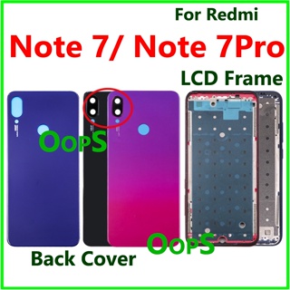 Note7 Pro 後殼 LCD 前中框適用於 Redmi Note 7 Pro 後電池蓋相機玻璃鏡頭按鈕