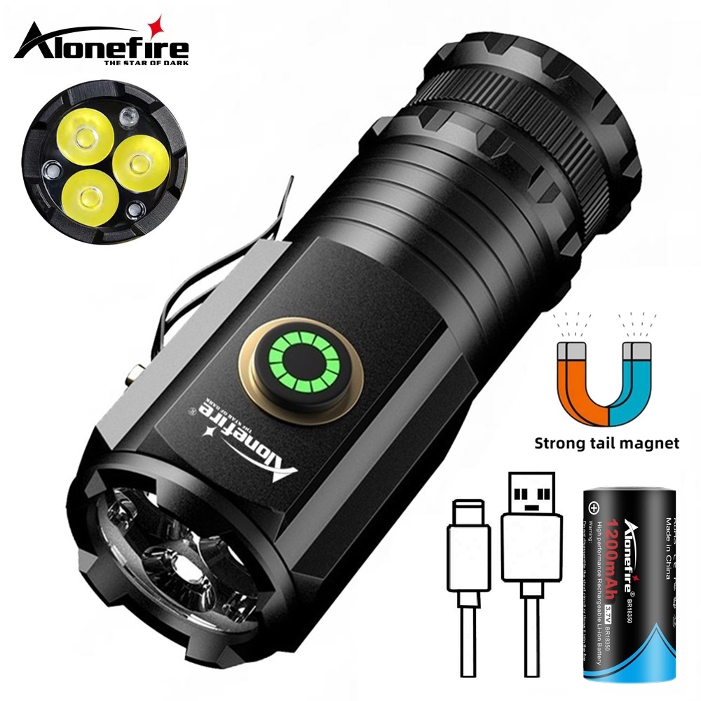 Alonefire X23 超亮迷你 LED 手電筒可充電防水戶外便攜式手電筒探照燈