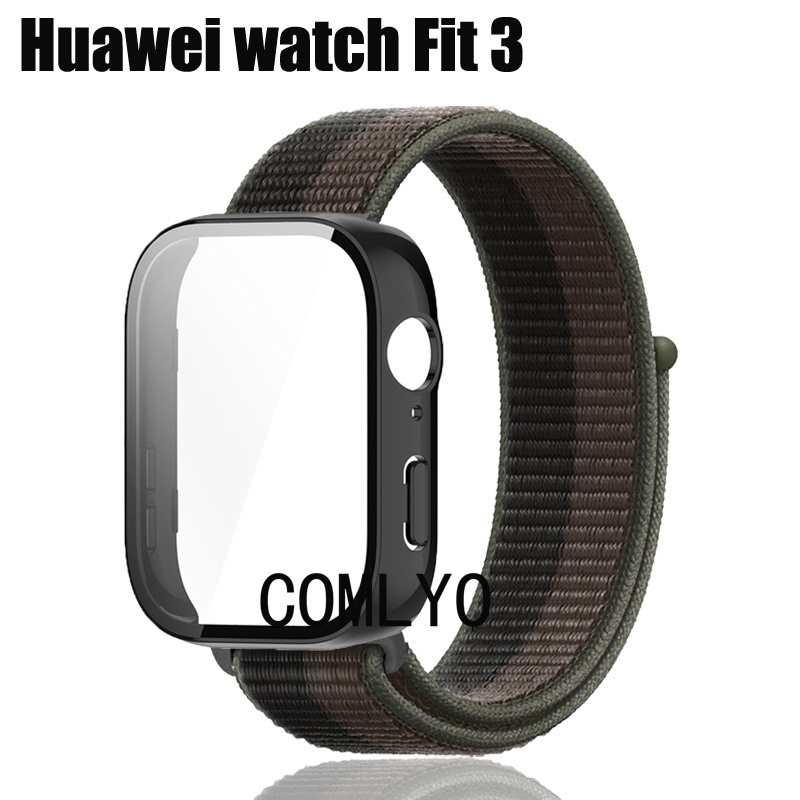 套裝 華為手錶 watch FIT3 FIT 3 保護殼 + 錶帶 尼龍透氣舒適 柔軟 手鍊  保護貼 屏幕保護膜
