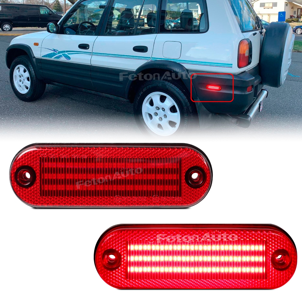 2 件裝 LED 動態轉向信號燈後保險槓側標誌燈適用於豐田 Rav4 1996 1997 1998 1999 2000