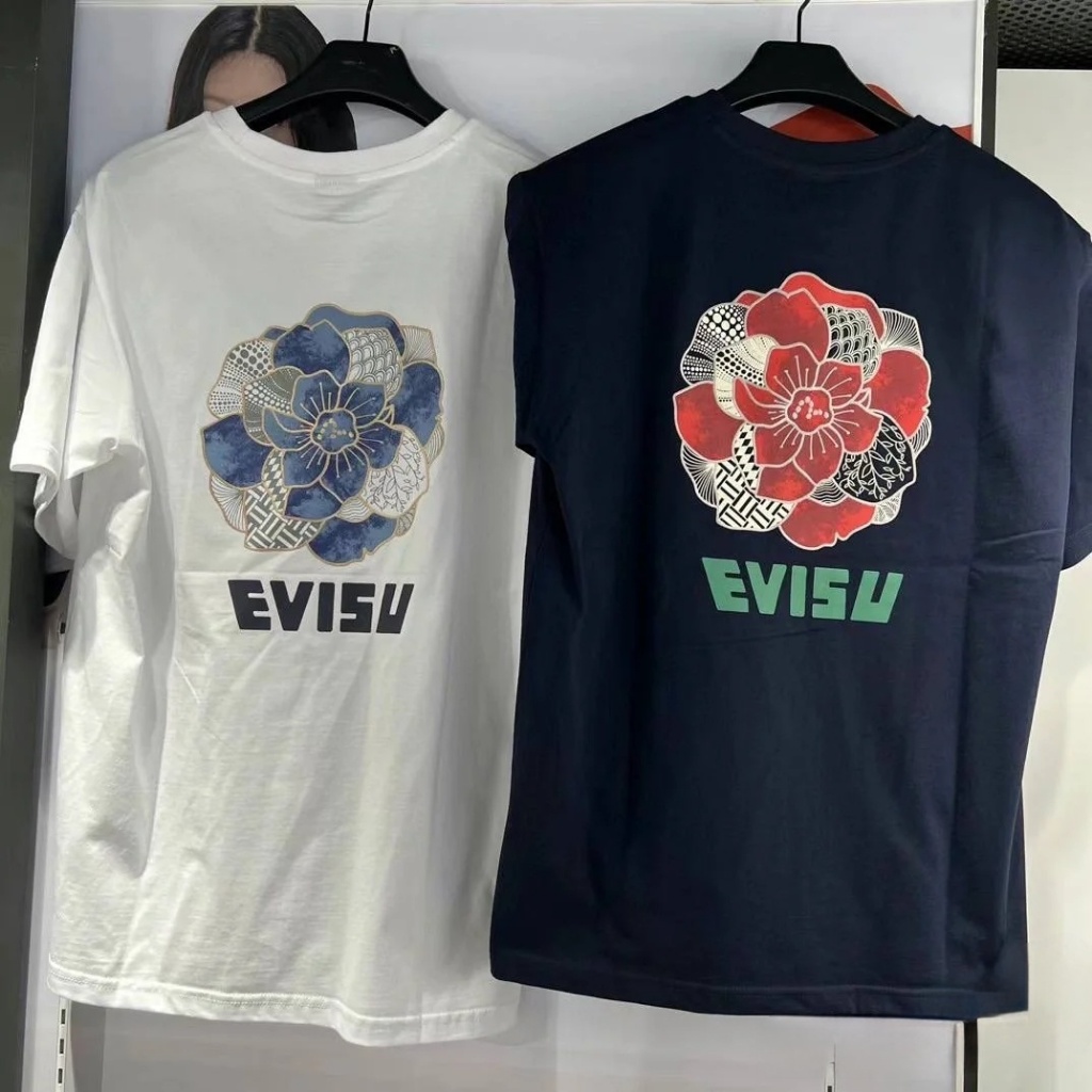 日本 Evisu 福神2024新款標誌標語印花休閒圓領短袖T恤男女同款