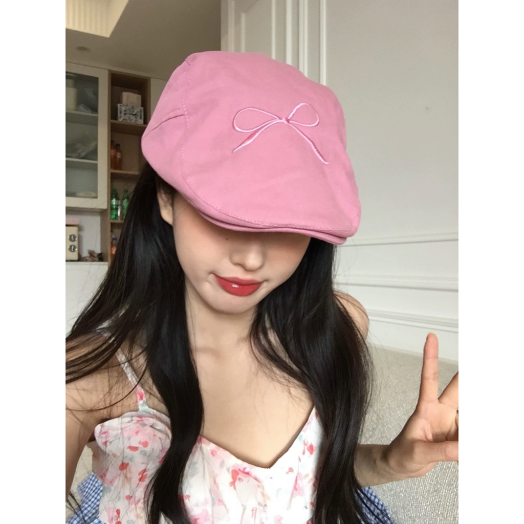 木瓜製品 MG STUDIO/蝴蝶結鴨舌帽 韓國甜美可愛帽子 鴨舌帽 貝雷帽 貝蕾帽 前進帽