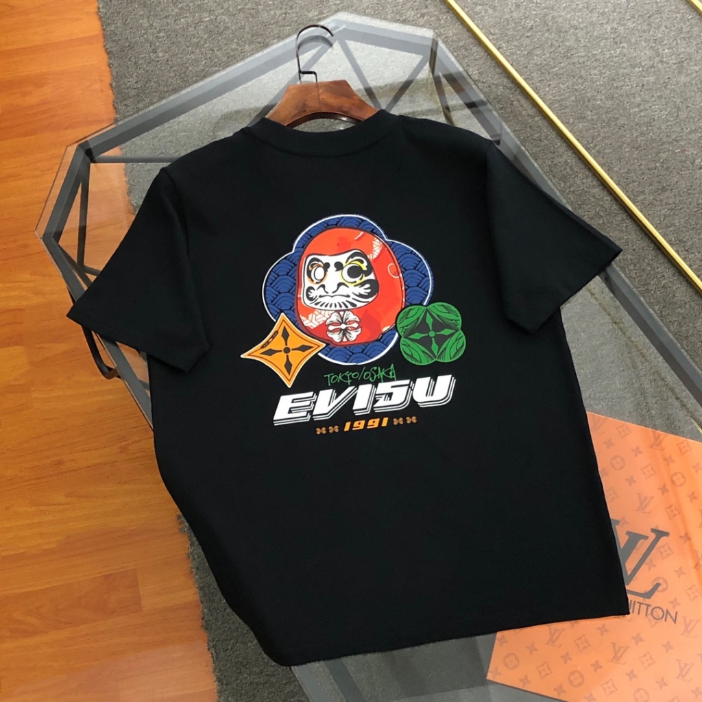 日本 EVISU 福神 2024新款男士五角星達摩圖案字母T恤 短袖 t恤