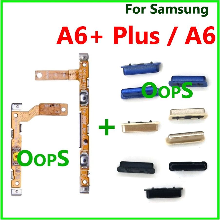 SAMSUNG A6 Plus 電源開關按鈕 Flex Out 側面音量調高調低鍵適用於三星 A6+ A6 電源音量按鈕