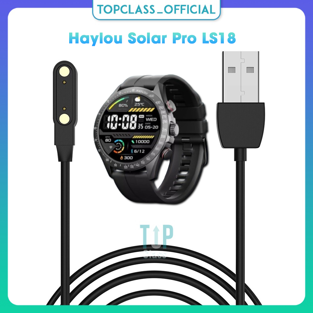 適用於 Haylou Solar Pro LS18 智能手錶的替換 USB 充電底座充電線