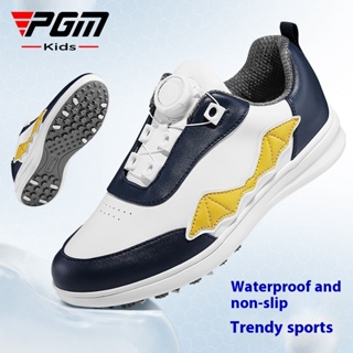 PGM兒童高爾夫球鞋青少年旋鈕帶運動鞋男女童防水防側滑輕量童鞋 XZ346