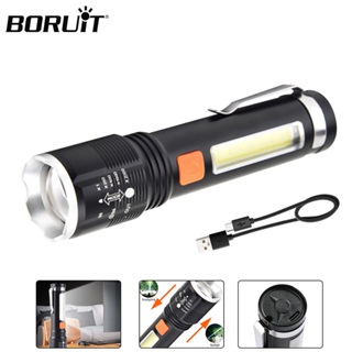 Boruit P50 強力 LED 手電筒 4 模式 Type-C 可充電伸縮手電筒