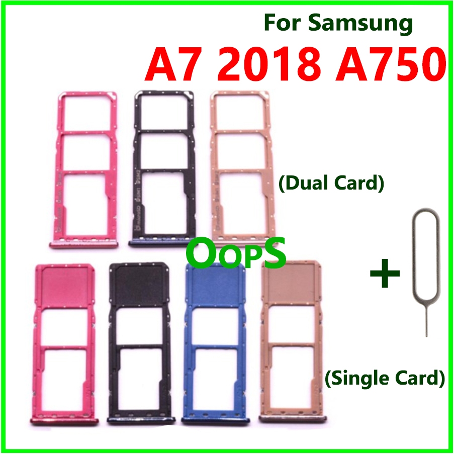 SAMSUNG 適用於三星 Galaxy A7 2018 A750 SIM 卡托盤 Micro SD 卡座轉接針